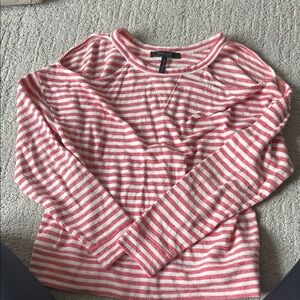 BCBGMaxAzria Red and White Striped Knit Top
